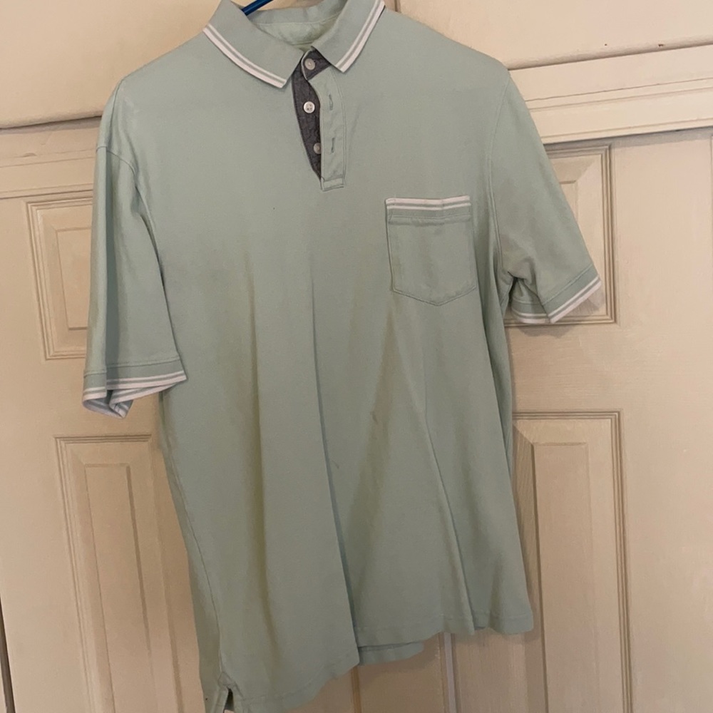 Mint green short sleeve polo shirt